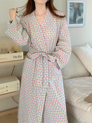 Printed Long Sleeve Night Gown Robe