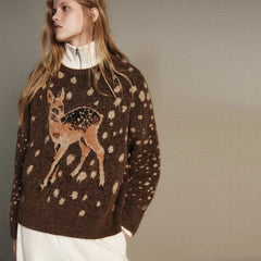 Deer Spotted Knitted Sweater