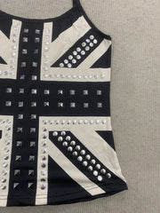 Flag Print Studded Cami Top