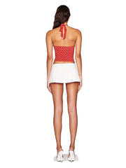 Red Heart Print Crop Top
