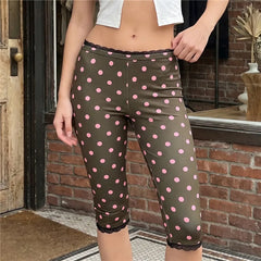 Lace Trim Capri Leggings