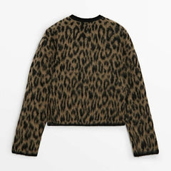 Leopard Print Knitted Cardigan