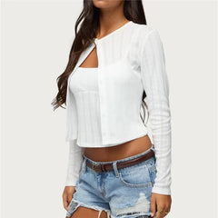 White Eyelet Jacquard Cami Top And Cardigan Two-Piece Set