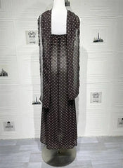 Black Polka Dot Sweetheart Neck Spaghetti Strap Scarf Maxi Dress