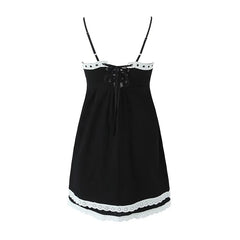 Black Lace Trim Cami Bustier Mini Dress - Free From Label