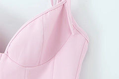 Solid Bow Strap Mini Dress