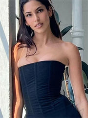 Mesh Bone Strapless Corset