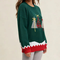 Christmas Tree Graphics Pullover Sweater