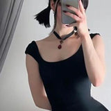 Black Backless Tie-Up Pleated Mini Dress