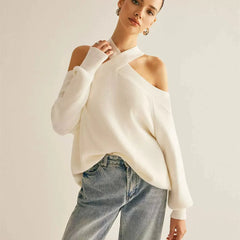 Cross Strap Off Shoulder Sweater