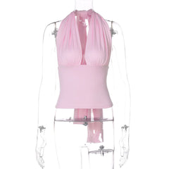 V-Neck Bandage Tie up Tank Top