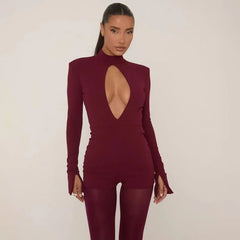 Hollow Out Long Sleeve Playsuit