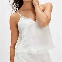 Tie-up Lace Trim Cami Top