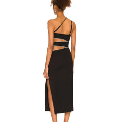 Black One Should Cut Out Desgin Midi Dress