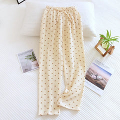 Cotton Heart Dotted Printed Drawstring Trousers