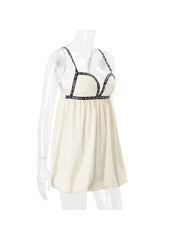 Studded Trim Cami Bubble Hem Mini Dress
