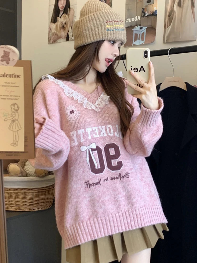 Knit Jersey Print Sweater Free From Label