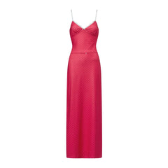 Polka Dot  Spaghetti Strap Top And Maxi Skirt Set