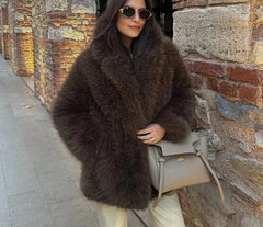 Fluffy Faux Fur Coat - Free From Label