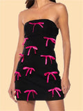 Black Tube Bow Mini Dress