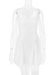 White Backless Bow Mini Dress Free From Label