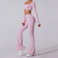 Person wearing a pink athletic outfit 
