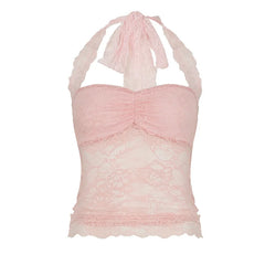Lace Halter Tank Top