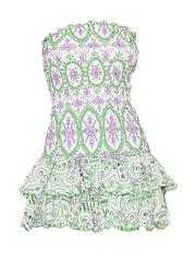 Embroidered Design Tube Ruched Mini Dress - Free From Label