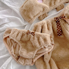 Plush Bear Bralette And Shorts Pj Set