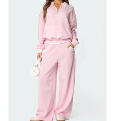 Ruffle Trim Sweatshirt And Tracksuit Set