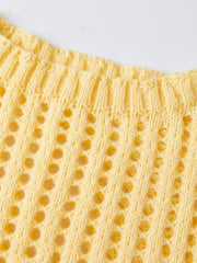 Off Shoulder Crochet Hollow Out Sweater