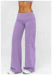 Wide Leg Fold Over Low Rise Flare Yoga Sweatpants