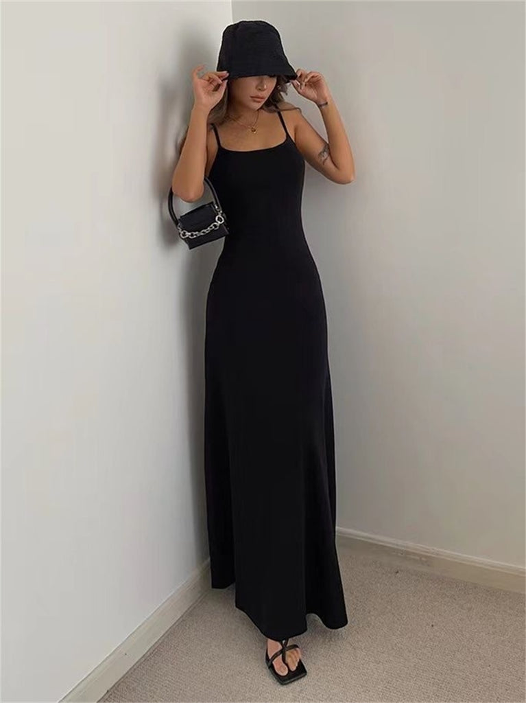 Solid Bodycon Strappy Maxi Dress – Free From Label