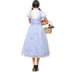 “Classic blue gingham pinafore costume for Halloween cosplay”