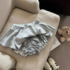Grey Drawstring Mini Blommers Skort