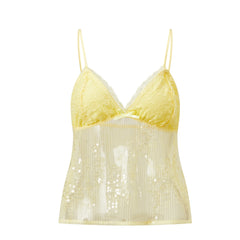 Lace Cami Sequin Sheer Top