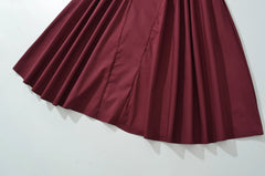 Square Collar Pleated Midi Dress