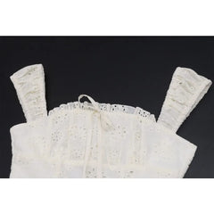 Off-Shoulder Eyelet Embroidery Corset A-Line Mini Dress