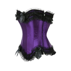 Satin Bow Lace Strapless Corset Top