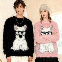Cartoon Dog Graphic Sweater