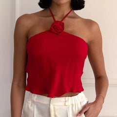 3D Flower Halter Top