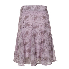 Purple Floral Mesh Midi Skirt