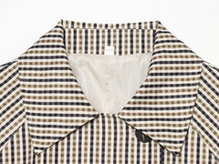 Plaid Short Tie Up Trench Coat