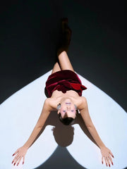 Red Velvet Strapless 3D Heart Patchwork Mini Dress