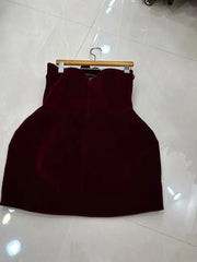 Red Velvet Strapless 3D Heart Patchwork Mini Dress