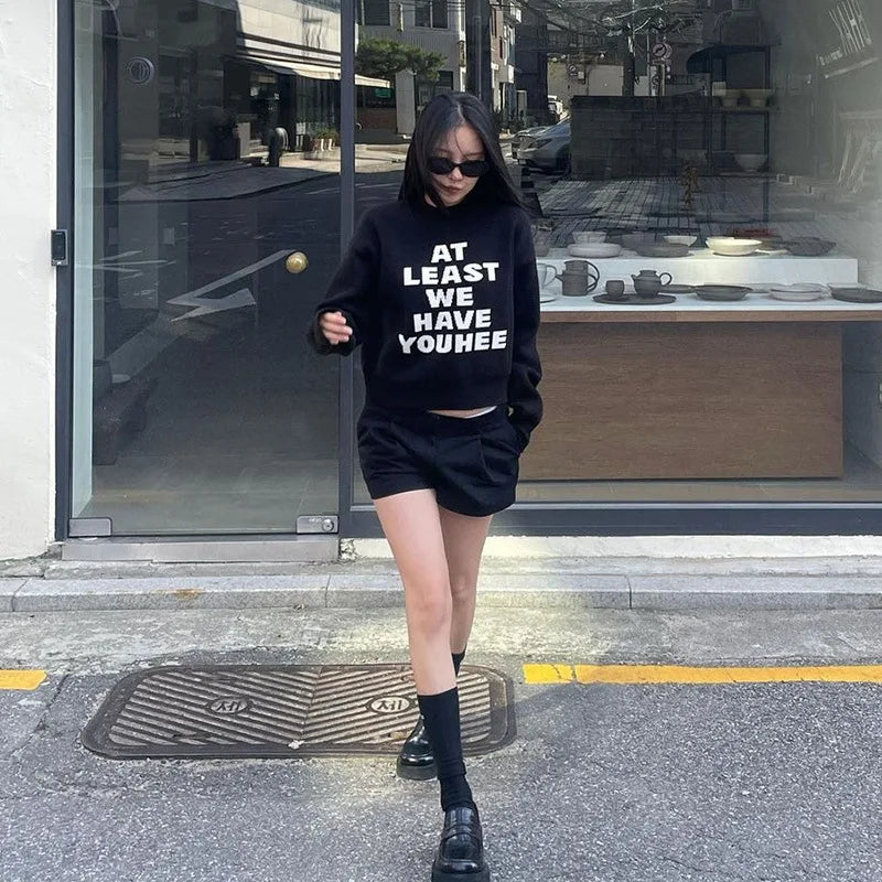 Graphic Letter Kint Pullover