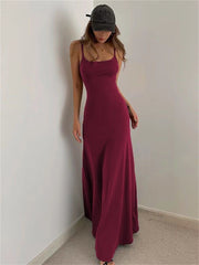 Solid Bodycon Strappy Maxi Dress - Free From Label