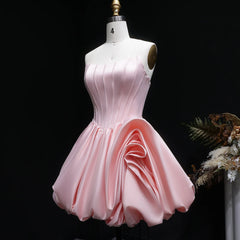 Pink Satin Tiered Ruffle Corset Mini Dress
