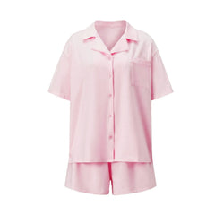 Short-Sleeve Button-Down Shirt With Shorts Pajama Set