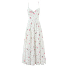 Floral Print Corset Midi Dress